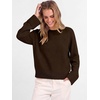 image:imageANRABESS Womens Cropped Crewneck Long Sleeve Pullover Sweaters  Lightweight Business Casual Shirts Fall Soft Ribbed Hem Rolled Cuffs Knit Tops Daily Office Work Winter Layer ClothesCoffee