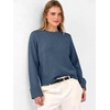 image:imageANRABESS Womens Cropped Crewneck Long Sleeve Pullover Sweaters  Lightweight Business Casual Shirts Fall Soft Ribbed Hem Rolled Cuffs Knit Tops Daily Office Work Winter Layer ClothesBlue