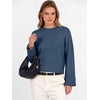 image:imageANRABESS Womens Cropped Crewneck Long Sleeve Pullover Sweaters  Lightweight Business Casual Shirts Fall Soft Ribbed Hem Rolled Cuffs Knit Tops Daily Office Work Winter Layer ClothesBlue