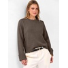 image:imageANRABESS Womens Cropped Crewneck Long Sleeve Pullover Sweaters  Lightweight Business Casual Shirts Fall Soft Ribbed Hem Rolled Cuffs Knit Tops Daily Office Work Winter Layer ClothesTaupe