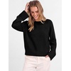 image:imageANRABESS Womens Cropped Crewneck Long Sleeve Pullover Sweaters  Lightweight Business Casual Shirts Fall Soft Ribbed Hem Rolled Cuffs Knit Tops Daily Office Work Winter Layer ClothesBlack
