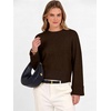 image:imageANRABESS Womens Cropped Crewneck Long Sleeve Pullover Sweaters  Lightweight Business Casual Shirts Fall Soft Ribbed Hem Rolled Cuffs Knit Tops Daily Office Work Winter Layer ClothesCoffee
