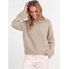 image:imageANRABESS Womens Cropped Crewneck Long Sleeve Pullover Sweaters  Lightweight Business Casual Shirts Fall Soft Ribbed Hem Rolled Cuffs Knit Tops Daily Office Work Winter Layer ClothesAlmond