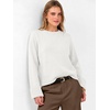 image:imageANRABESS Womens Cropped Crewneck Long Sleeve Pullover Sweaters  Lightweight Business Casual Shirts Fall Soft Ribbed Hem Rolled Cuffs Knit Tops Daily Office Work Winter Layer ClothesWhite