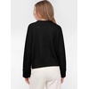 image:imageANRABESS Womens Cropped Crewneck Long Sleeve Pullover Sweaters  Lightweight Business Casual Shirts Fall Soft Ribbed Hem Rolled Cuffs Knit Tops Daily Office Work Winter Layer ClothesBlack