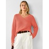 image:imageANRABESS Womens Fall V Neck Sweater Long Sleeve Knit Tops  2026 Cozy Spilt Hem Tunic Dressy Casual Clothing Soft Warm Classic Pullover Trendy Winter OutfitsOrange