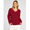 image:imageANRABESS Womens Fall V Neck Sweater Long Sleeve Knit Tops  2026 Cozy Spilt Hem Tunic Dressy Casual Clothing Soft Warm Classic Pullover Trendy Winter OutfitsRed