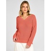 image:imageANRABESS Womens Fall V Neck Sweater Long Sleeve Knit Tops  2026 Cozy Spilt Hem Tunic Dressy Casual Clothing Soft Warm Classic Pullover Trendy Winter OutfitsOrange