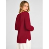 image:imageANRABESS Womens Fall V Neck Sweater Long Sleeve Knit Tops  2026 Cozy Spilt Hem Tunic Dressy Casual Clothing Soft Warm Classic Pullover Trendy Winter OutfitsRed
