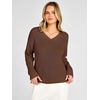 image:imageANRABESS Womens Fall V Neck Sweater Long Sleeve Knit Tops  2026 Cozy Spilt Hem Tunic Dressy Casual Clothing Soft Warm Classic Pullover Trendy Winter OutfitsCoffee