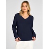 image:imageANRABESS Womens Fall V Neck Sweater Long Sleeve Knit Tops  2026 Cozy Spilt Hem Tunic Dressy Casual Clothing Soft Warm Classic Pullover Trendy Winter OutfitsNavy Blue