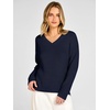 image:imageANRABESS Womens Fall V Neck Sweater Long Sleeve Knit Tops  2026 Cozy Spilt Hem Tunic Dressy Casual Clothing Soft Warm Classic Pullover Trendy Winter OutfitsNavy Blue