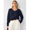 image:imageANRABESS Womens Fall V Neck Sweater Long Sleeve Knit Tops  2026 Cozy Spilt Hem Tunic Dressy Casual Clothing Soft Warm Classic Pullover Trendy Winter OutfitsNavy Blue