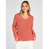 image:imageANRABESS Womens Fall V Neck Sweater Long Sleeve Knit Tops  2026 Cozy Spilt Hem Tunic Dressy Casual Clothing Soft Warm Classic Pullover Trendy Winter OutfitsOrange
