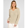 image:imageANRABESS Womens Fall V Neck Sweater Long Sleeve Knit Tops  2026 Cozy Spilt Hem Tunic Dressy Casual Clothing Soft Warm Classic Pullover Trendy Winter OutfitsApricot