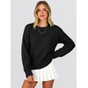 image:imageANRABESS Womens Long Sleeve Crewneck Floral Knit Fall Sweaters  Cute 3D Flower Sweater Soft Cozy Warm Trendy Pullover Top Dressy Casual Work Wear Travel Vacation Outfits Winter ClothesBlack