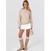 image:imageANRABESS Womens Long Sleeve Crewneck Floral Knit Fall Sweaters  Cute 3D Flower Sweater Soft Cozy Warm Trendy Pullover Top Dressy Casual Work Wear Travel Vacation Outfits Winter ClothesBeige