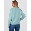 image:imageANRABESS Womens Long Sleeve Crewneck Floral Knit Fall Sweaters  Cute 3D Flower Sweater Soft Cozy Warm Trendy Pullover Top Dressy Casual Work Wear Travel Vacation Outfits Winter ClothesBlue