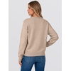 image:imageANRABESS Womens Long Sleeve Crewneck Floral Knit Fall Sweaters  Cute 3D Flower Sweater Soft Cozy Warm Trendy Pullover Top Dressy Casual Work Wear Travel Vacation Outfits Winter ClothesKhaki