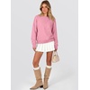 image:imageANRABESS Womens Long Sleeve Crewneck Floral Knit Fall Sweaters  Cute 3D Flower Sweater Soft Cozy Warm Trendy Pullover Top Dressy Casual Work Wear Travel Vacation Outfits Winter ClothesPink