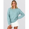 image:imageANRABESS Womens Long Sleeve Crewneck Floral Knit Fall Sweaters  Cute 3D Flower Sweater Soft Cozy Warm Trendy Pullover Top Dressy Casual Work Wear Travel Vacation Outfits Winter ClothesBlue