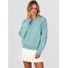 image:imageANRABESS Womens Long Sleeve Crewneck Floral Knit Fall Sweaters  Cute 3D Flower Sweater Soft Cozy Warm Trendy Pullover Top Dressy Casual Work Wear Travel Vacation Outfits Winter ClothesBlue