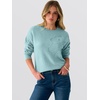 image:imageANRABESS Womens Long Sleeve Crewneck Floral Knit Fall Sweaters  Cute 3D Flower Sweater Soft Cozy Warm Trendy Pullover Top Dressy Casual Work Wear Travel Vacation Outfits Winter ClothesBlue