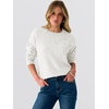 image:imageANRABESS Womens Long Sleeve Crewneck Floral Knit Fall Sweaters  Cute 3D Flower Sweater Soft Cozy Warm Trendy Pullover Top Dressy Casual Work Wear Travel Vacation Outfits Winter ClothesWhite