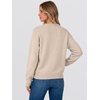 image:imageANRABESS Womens Long Sleeve Crewneck Floral Knit Fall Sweaters  Cute 3D Flower Sweater Soft Cozy Warm Trendy Pullover Top Dressy Casual Work Wear Travel Vacation Outfits Winter ClothesBeige