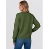 image:imageANRABESS Womens Long Sleeve Crewneck Floral Knit Fall Sweaters  Cute 3D Flower Sweater Soft Cozy Warm Trendy Pullover Top Dressy Casual Work Wear Travel Vacation Outfits Winter ClothesArmy Green