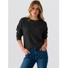 image:imageANRABESS Womens Long Sleeve Crewneck Floral Knit Fall Sweaters  Cute 3D Flower Sweater Soft Cozy Warm Trendy Pullover Top Dressy Casual Work Wear Travel Vacation Outfits Winter ClothesBlack
