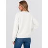 image:imageANRABESS Womens Long Sleeve Crewneck Floral Knit Fall Sweaters  Cute 3D Flower Sweater Soft Cozy Warm Trendy Pullover Top Dressy Casual Work Wear Travel Vacation Outfits Winter ClothesWhite
