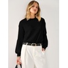 image:imageANRABESS Womens Long Sleeve Sweaters Cropped Crew Neck  Soft Warm Cozy Chunky RibbedCasual Cozy Comfy Pullover Tops Fall Winter Daily Wear Outfits ClothesBlack