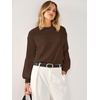 image:imageANRABESS Womens Long Sleeve Sweaters Cropped Crew Neck  Soft Warm Cozy Chunky RibbedCasual Cozy Comfy Pullover Tops Fall Winter Daily Wear Outfits ClothesCoffe