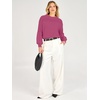 image:imageANRABESS Womens Long Sleeve Sweaters Cropped Crew Neck  Soft Warm Cozy Chunky RibbedCasual Cozy Comfy Pullover Tops Fall Winter Daily Wear Outfits ClothesHot Pink