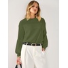 image:imageANRABESS Womens Long Sleeve Sweaters Cropped Crew Neck  Soft Warm Cozy Chunky RibbedCasual Cozy Comfy Pullover Tops Fall Winter Daily Wear Outfits ClothesArmy Green