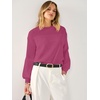 image:imageANRABESS Womens Long Sleeve Sweaters Cropped Crew Neck  Soft Warm Cozy Chunky RibbedCasual Cozy Comfy Pullover Tops Fall Winter Daily Wear Outfits ClothesHot Pink