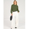 image:imageANRABESS Womens Long Sleeve Sweaters Cropped Crew Neck  Soft Warm Cozy Chunky RibbedCasual Cozy Comfy Pullover Tops Fall Winter Daily Wear Outfits ClothesArmy Green