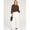 image:imageANRABESS Womens Long Sleeve Sweaters Cropped Crew Neck  Soft Warm Cozy Chunky RibbedCasual Cozy Comfy Pullover Tops Fall Winter Daily Wear Outfits ClothesCoffe