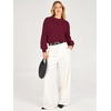 image:imageANRABESS Womens Long Sleeve Sweaters Cropped Crew Neck  Soft Warm Cozy Chunky RibbedCasual Cozy Comfy Pullover Tops Fall Winter Daily Wear Outfits ClothesWine Red
