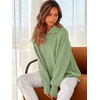 image:imageANRABESS Womens Oversized Quarter Zip Pullover Sweaters  Fall Fashion Outfits Long Sleeve Slit Side Baggy Loose Fit 14 Zip Lapel Collared Ribbed Knit Soft Warm Winter ClothingLight Green