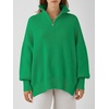 image:imageANRABESS Womens Oversized Quarter Zip Pullover Sweaters  Fall Fashion Outfits Long Sleeve Slit Side Baggy Loose Fit 14 Zip Lapel Collared Ribbed Knit Soft Warm Winter ClothingGreen