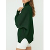image:imageANRABESS Womens Oversized Quarter Zip Pullover Sweaters  Fall Fashion Outfits Long Sleeve Slit Side Baggy Loose Fit 14 Zip Lapel Collared Ribbed Knit Soft Warm Winter ClothingDark Green