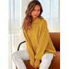image:imageANRABESS Womens Oversized Quarter Zip Pullover Sweaters  Fall Fashion Outfits Long Sleeve Slit Side Baggy Loose Fit 14 Zip Lapel Collared Ribbed Knit Soft Warm Winter ClothingYellow