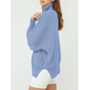 image:imageANRABESS Womens Oversized Quarter Zip Pullover Sweaters  Fall Fashion Outfits Long Sleeve Slit Side Baggy Loose Fit 14 Zip Lapel Collared Ribbed Knit Soft Warm Winter ClothingSky Blue