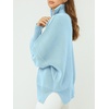 image:imageANRABESS Womens Oversized Quarter Zip Pullover Sweaters  Fall Fashion Outfits Long Sleeve Slit Side Baggy Loose Fit 14 Zip Lapel Collared Ribbed Knit Soft Warm Winter ClothingLight Blue