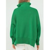 image:imageANRABESS Womens Oversized Quarter Zip Pullover Sweaters  Fall Fashion Outfits Long Sleeve Slit Side Baggy Loose Fit 14 Zip Lapel Collared Ribbed Knit Soft Warm Winter ClothingGreen