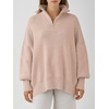 image:imageANRABESS Womens Oversized Quarter Zip Pullover Sweaters  Fall Fashion Outfits Long Sleeve Slit Side Baggy Loose Fit 14 Zip Lapel Collared Ribbed Knit Soft Warm Winter ClothingPink