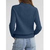 image:imageANRABESS Womens Polo V Neck Long Sleeve Pullover Sweaters  Soft Stretchy Ribbed Knit Shirts Lightweight Comfort  Business Casual Dressy Classic Top Fall Winter OutfitsBlue