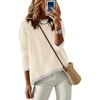 image:imageANRABESS Sweaters for Women Striped Top Fall Outfits  Color Block Long Sleeve Shirts Crewneck High Low Hem Soft Lightweight Knit Pullover Sweater Loose Fit Casual Daily WearApricot White Grey